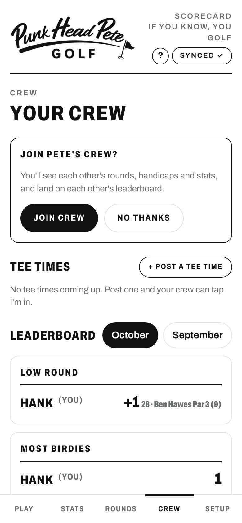 Join crew prompt